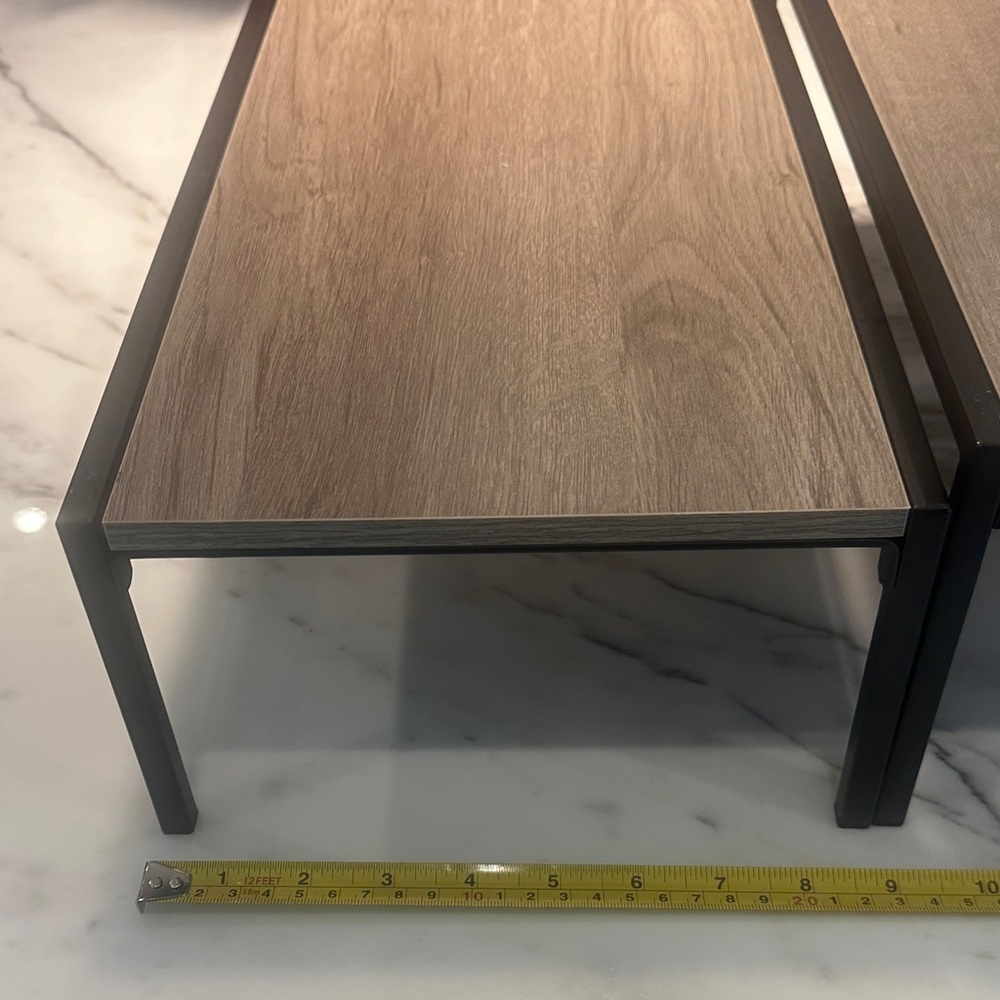 Two-Tier Modern Shelf with Black Frame - Picture 9 of 12